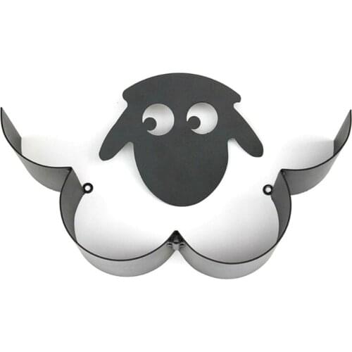 Nordic Style Black Sheep Head Wall Mounted Toilet Paper Holder Tissue Roll Metal Iron Storage Rack Organizer Bathroom Decoration