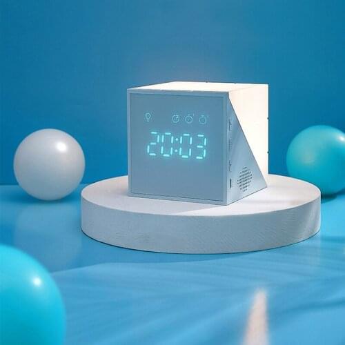 New Creative Time Cube Alarm Clock Intelligent Sleeping LED Night Light USB Multifunctional Student Bedside Alarm Clock