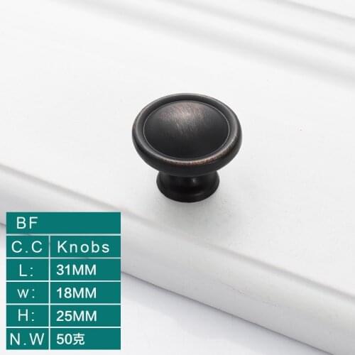 New Exquisite Cabinet USA European Black Handle Simple Black Bronze Handle Closet Drawer Cabinet Furniture Door Handle
