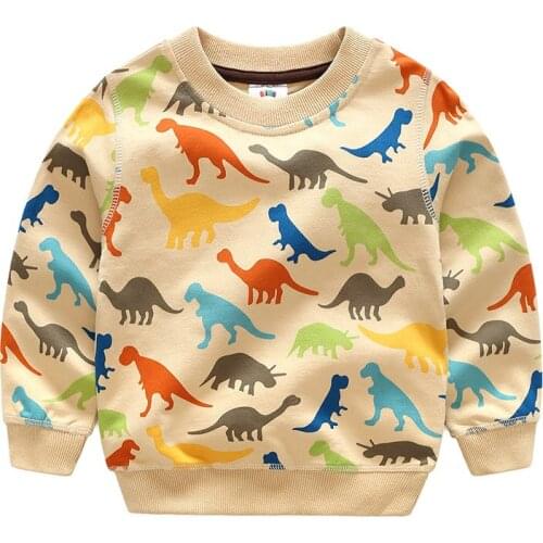 2018 Autumn Male ChildrenS Child Clothing O-Neck Baby Boy Cartoon Color Dragon Print Sweatshirt