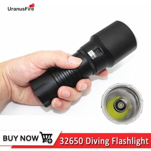 Underwater 100M Scuba Waterproof Diving Flashlight XM-L2 LED White Light Power by 32650 Battery