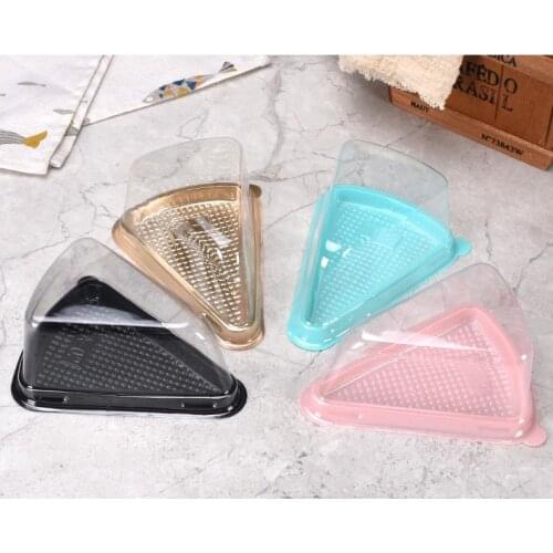 Transparent Plastic Cake Box Cheese Triangle Cake Box 3 Color Blister Box Restaurant Dessert Packaging Boxs SN45