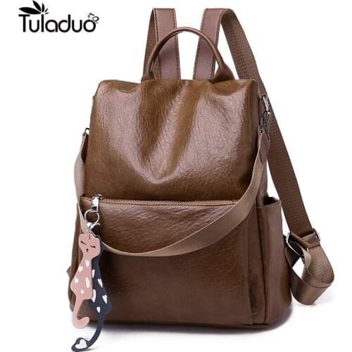 2020 Fashion Women Backpacks PU Leather Backpack Shoulder Bags Daypack Female For Teenage Girl Large Rucksack Feminine Mochila
