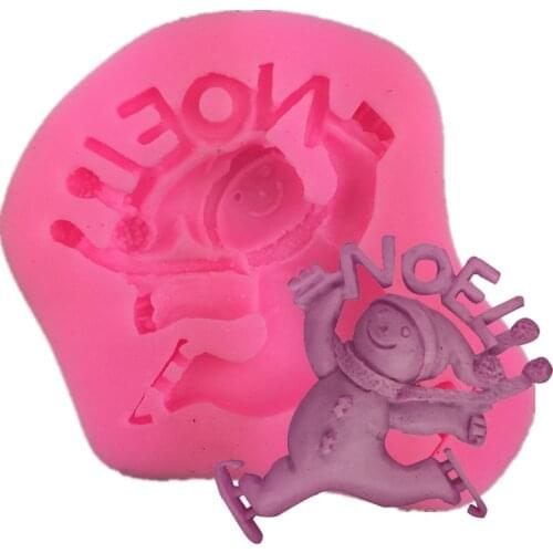 Cute Snowman shape silicone mold chocolate mousse turned sugar baking cake mold gypsum diy soap mold ornament decoration