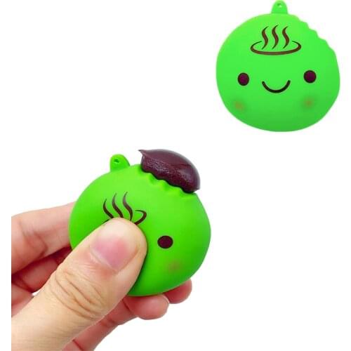 Cute Smile Steamed Bread Squishy Slow Bounce Bread Phone Straps Mini Cookies Memory Bubble Phone Lanyard Squeeze Toy Kids Gift