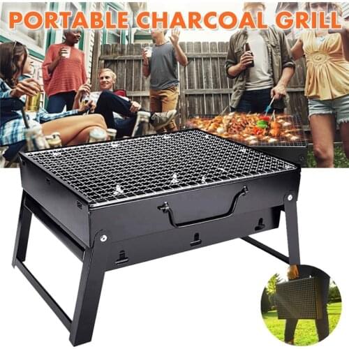 35*27*20cm Foldable Barbecue Charcoal Grill Outdoor Patio Portable Camping Picnic BBQ Accessories