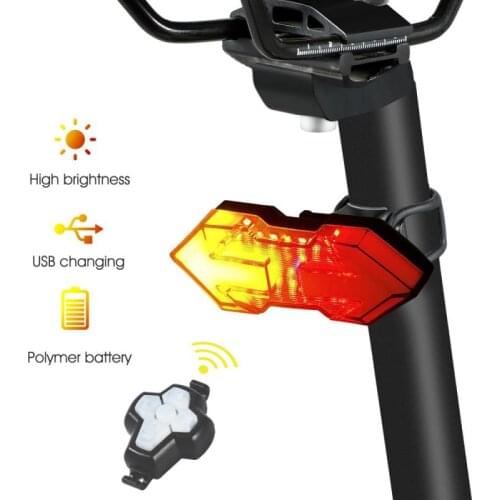 Bicycle Light USB Charging LED Bike Remote Control Taillight Waterproof MTB Cycling Turn Signal Warning Light Bike Accessories