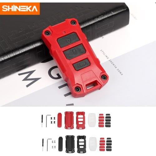 SHINEKA Interior Mouldings Key Chain Ring Shell Cover Case Frame for Jeep Wrangler JL 2018 2019 2020+ Accessories Key Cover