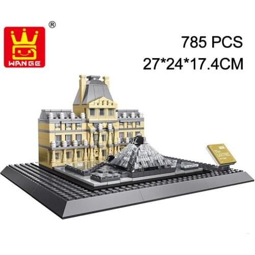 WANGE 7017 Louvre Of Paris Action Model Building Blocks Set Bricks Kits Architecture Series 2018 Educational Toys For Children