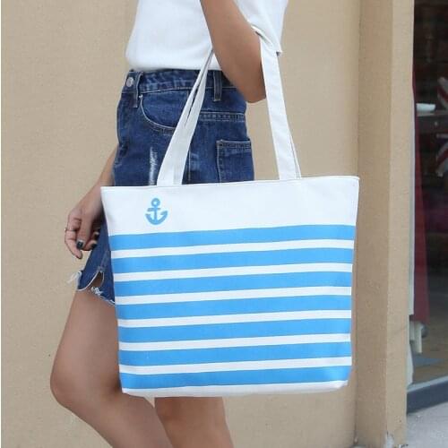 High Quality Canvas Handbag For Women Large Capacity Shoulder Bag Female Crossbody Bag Ladies Fashion Messenger Bag Stripe Totes