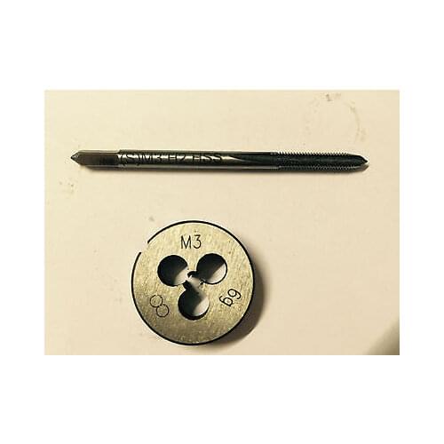1pc HSS Machine M3 X 0.5mm Plug Tap and 1pc M3 X 0.5mm Die Threading Tool