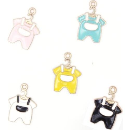 10pcs/lot Baby Cloth Design DIY Enamel Necklace Bracelet Pendants Charms Handmade Alloy Jewelry Decoration Accessories YZ344