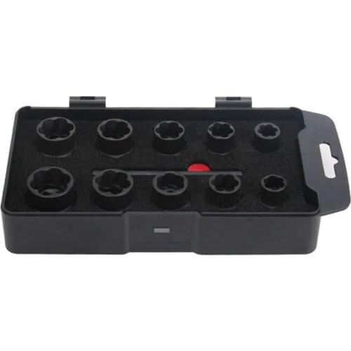 11pc Twist Socket Set 3/8" & 1/2" Dr. Damaged Lock Lug Nut Removal Socket Tools
