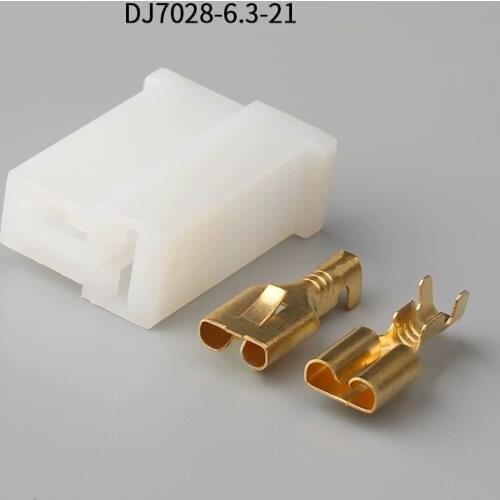 161971989 500pcs 2Pin 6.3mm female Auto Motorcycle Electronic Wiring Connector for AUdi,VW,BMW, Honda,Toyota,Ford DJ7028-6.3-21