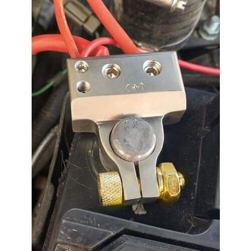 2Pcs Car Battery Terminal Clip Connectors Shims Kit Gold-plated Connector Adapter Set For Car Negative Auto Caravan Marine 2021