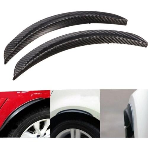2PCS Universal Carbon Fiber Fender Flares Wheel Lip Body Kits For Car truck Suv,Black 3 size