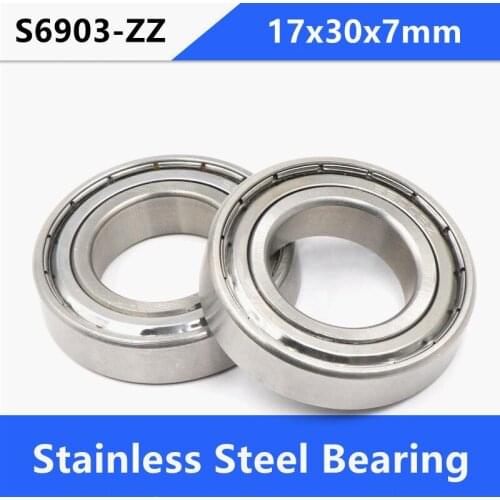 20pcs/lot ABEC-5 S6903ZZ S6903 ZZ bearings 17x30x7 mm Stainless Steel Deep Groove Ball Bearing shielded 17*30*7mm 6903 6903ZZ