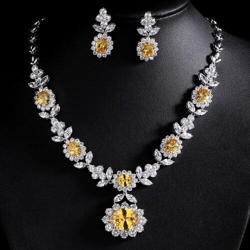 2016 New Style Gold Color Crystal Necklace Earrings Bridal Jewelry Sets African Jewelry Set S008