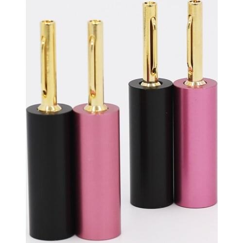4Pcs Hifi Audio Gold Plated Banana Plugs Audio Speaker Male Connector