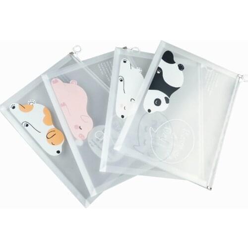 4pcs waterproof multi-functional transparent document cartoon A4 document bag document storage box office school stationery