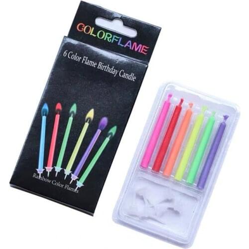 5/6PCS=1Set Birthday Party Supplies Wedding Cake Candles Decoration Colorful Flame Multicolor Candle Cake Decorating Tools