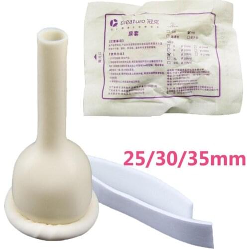 50pcs/5pcs 25mm/40mm/35mm male external catheter single use disposable condon urine collector Latex urine bag pick urinal bag