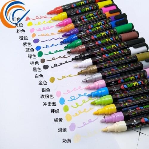 Acrylic Marker 12/18/24 Colors Per PACK Multifunctional DIY Graffiti Pen Easy To Write Fast Dry Marker