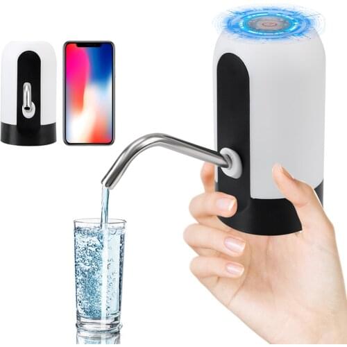 Barreled Water Pumping Device Automatic Water Dispenser With Blue LED Light Wireless Electric Water Pump USB Rechargeable