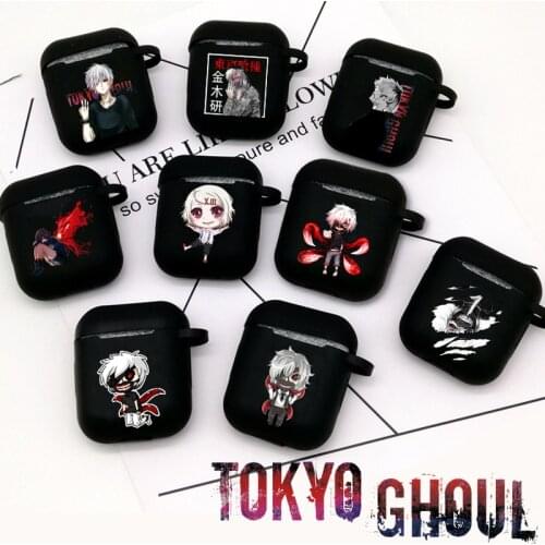 Tokyo Ghoul Airpods Case Protector for Airpods Earphone Earbuds Airpods Case Cartoon Black Airpods Cover (just Case)