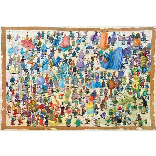 Michelangelo Wooden Jigsaw Puzzle 500 1000 1500 2000 Piece Monsters Plaza Cartoon Animal Kid Educational Toy Painting Home Decor