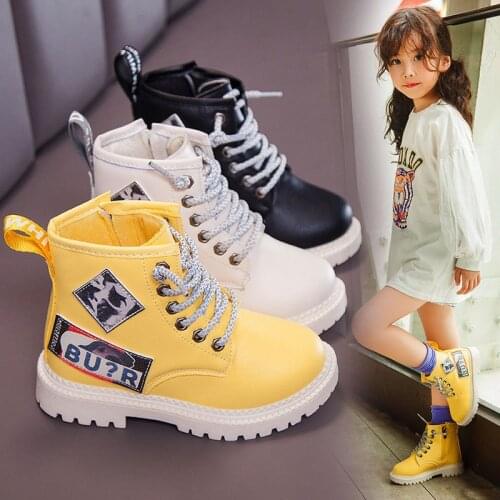 Children shoes Boots for girls rubber toddlers platform Sneakers kids Spring boy casual leather shoes