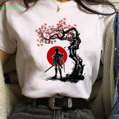 90s Japanese Anime Attack on Titan Shingeki No Kyojin Graphic Women T-shirt Oversized Funny CartoonT Shirt Vintage Kawaii Tops