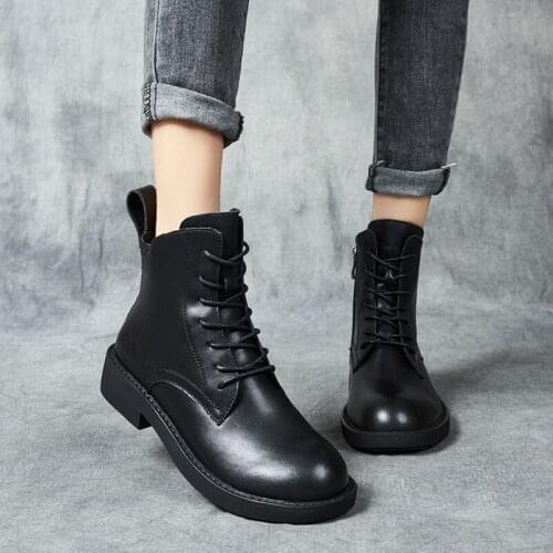 Genuine Leather Chelsea Short Boots Womens 2021 Spring and Autumn New Smoke Tube Martin Boots First Layer Leather Single Boots