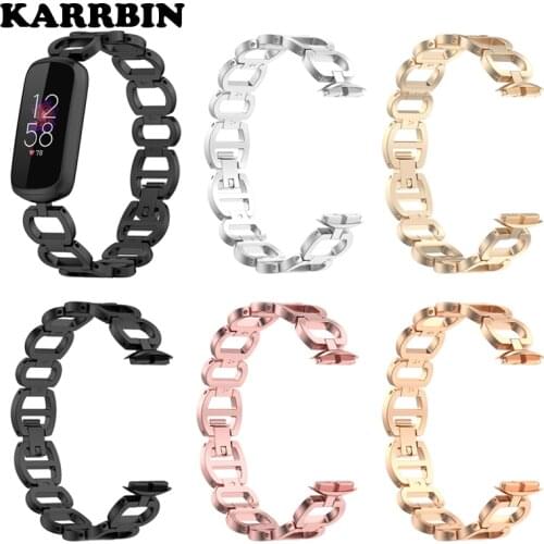 KARRBIN Metal Bracelet Watch Band for Fitbit Luxe Replacement Watch Band for Fitbit Luxe Special Edition Stainless Steel Strap