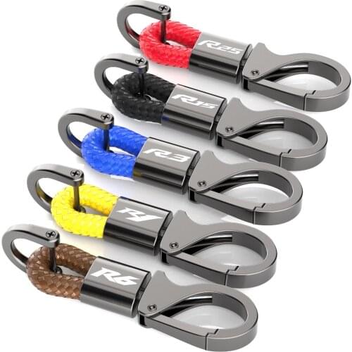 GEJOYS Metal Leather Keychain For YAMAHA R1 R3 R6 R15 R25 Motorcycle Key Accessories Fashion Mens Key Ring Ladies Birthday Gift