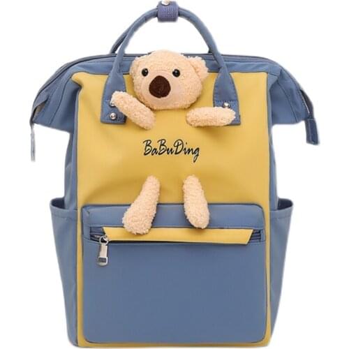 Multi-function storage Mummy bag handbag backpack The large capacity Lovely toy bear Portable out