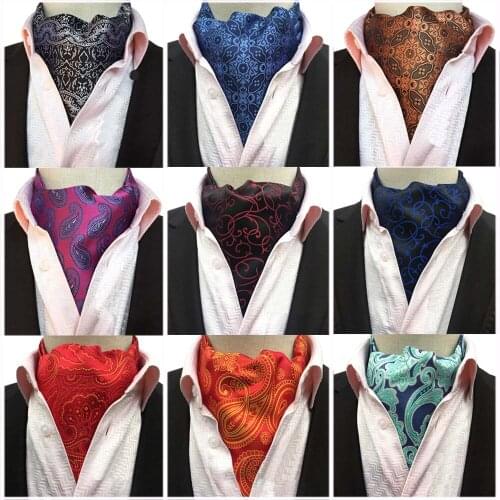 Men High Grade Polka Dots Paisley Cravat Ascot Ties Wedding Necktie NEW BWTHZ0513