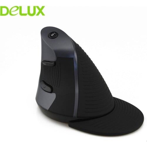 Delux M618 Wireless Vertical Mouse 1600DPI USB Optical Computer Mice 5 Buttons Ergonomic Gaming Mouse Gamer For Laptop PC