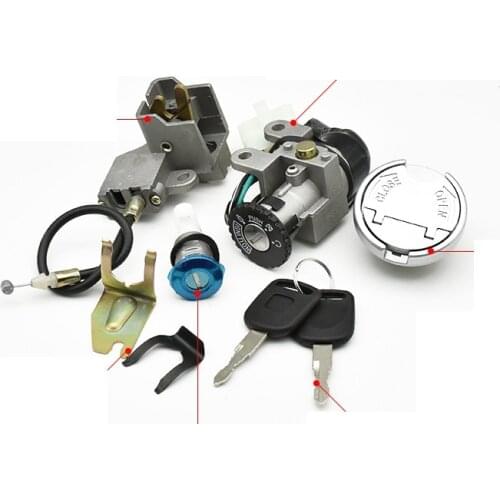 DY48QT Lock Ignition Key Switch Set Seat Lock Key For Kymco 50cc Chinese Scooter Honda Motorcycle Part