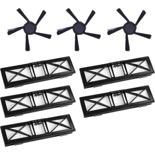 5Pcs Ultra Performance Filters & 3Pcs 5-Arms Upgraded Side Brushes Kit Replacement For Neato Connected D5 D6 D7 Wi-Fi Enabled Va