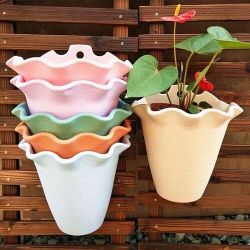 Wall Hanging Planter Plastic Convenience Wall Mount Flowerpot Plants Container Basket Pot For Indoor Outdoor CLH@8