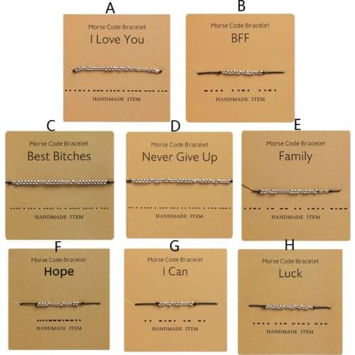 2021 New I Love You Friendship Morse Code Dainty Beaded Bracelet with Secret Message for Women Men Jewelry Adjustable Gifts