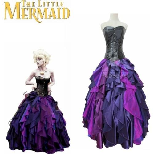 New The Little Mermaid Dress Sea Witch Ursula Princess Dress Cosplay Purple Costume Custom Made