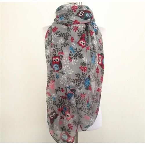 New womens animal birds owl scarves fashion viscose headband muslim popular wrap winter tree print infinity scarf shawls