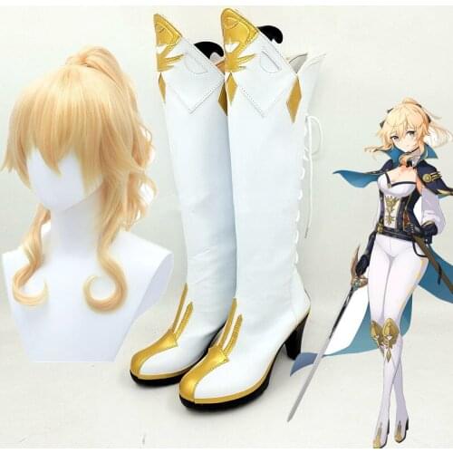 Genshin Impact Favonius Knights Dandelion Knight Jean Cosplay Shoes Halloween Anime wigs Carnival Customized Role Play Boots