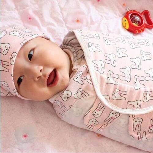 3Pcs/Set Baby Swaddle+Cap+Gloves Infant 100% Cotton Soft Swaddles Newborn Baby Swaddling Blanket Wrap Sleepsack Sleeping Bag