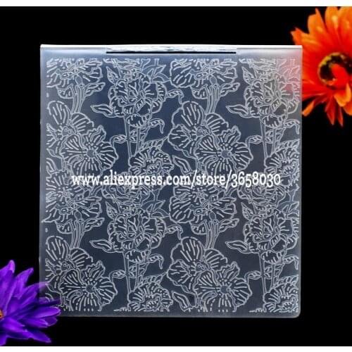 Flower Branches Plastic Embossing Folder For Scrapbook DIY Album Card Tool Plastic Template 15.3x15.3cm 8071019