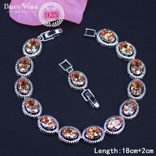 Romantic CZ Jewelry Leaf And Egg Champgane Cubic Zirconia Bridal Wedding Bracelets Gift For Bridesmaid