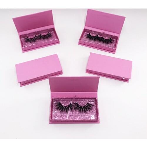 Custom Pink Lashes Box Magnetic 3D Eyelashes Packing Box Wholesale 25MM Lashes Vendor