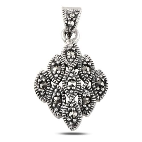 Silver 925 Sterling Marcasite Pendant